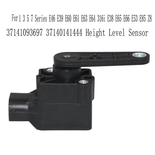 2X 37141093697 37140141444 Høydenivåsensor kompatibel med BMW 1 3 5 7-serie E46 E39 E60 E61 E63 E64 316i E38 E65 E66 E53 E85 Black