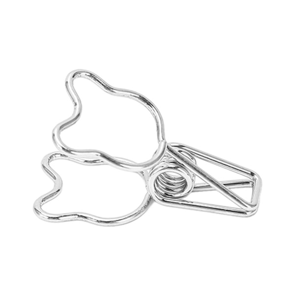 100 stk. hule hul bjørn lang hale metal binder clips til dokumenter billetter certifikater - sølv
