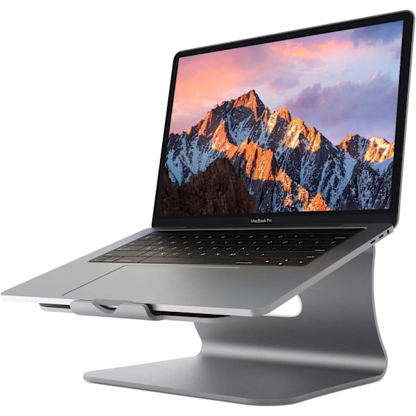 Laptopstativ i aluminium for Apple MacBook Air Pro 11-16" bærbar datamaskin (grå)