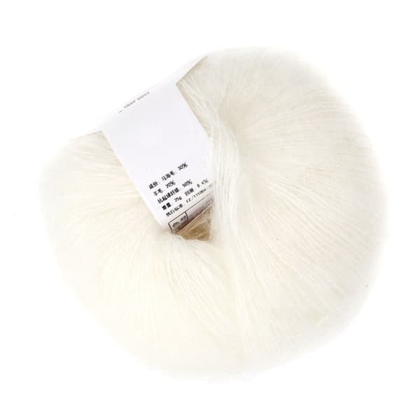 Mohair Pashmina Strikkegarn Hvit
