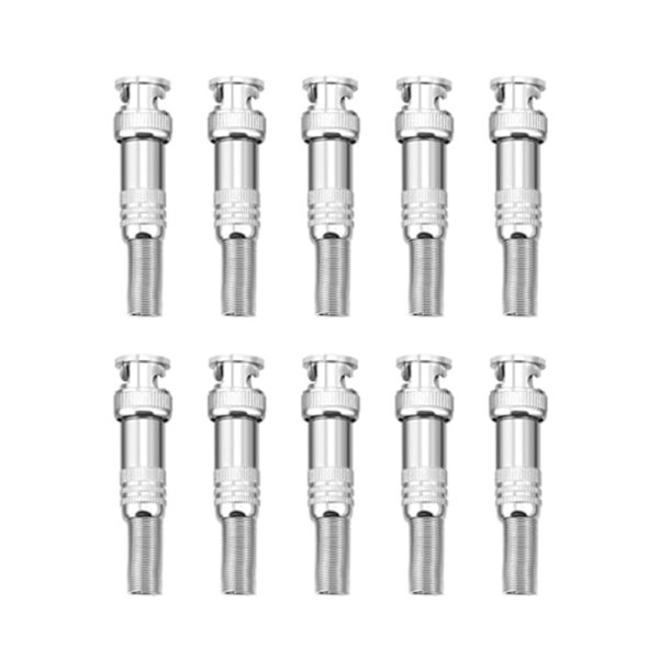 10-pak Spring End BNC Han-stikkontakt Adapter - Skrue Type til RG59 Koaksialt CCTV Kameraer
