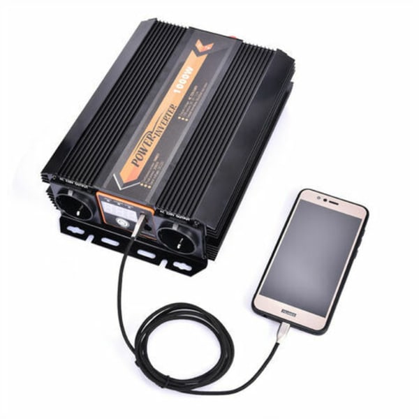 1000W Pure Sine Wave Power Inverter DC12V til AC 220V konverter (EU-forordning)