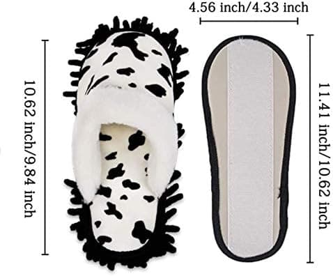 Microfiber Cow Print Mop Slippers, Detachable, for Household Floor Cleaning and Dusting