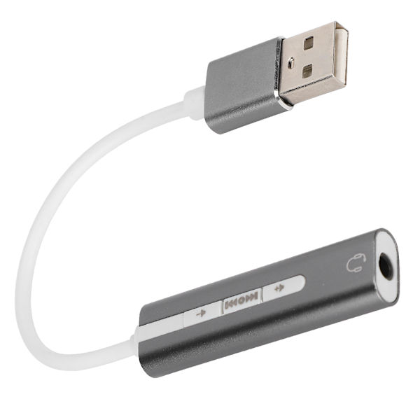 USB Lydkort Aluminium Legering Ekstern Computer Lydkort til Alle Computersystemer 7.1 Stereo