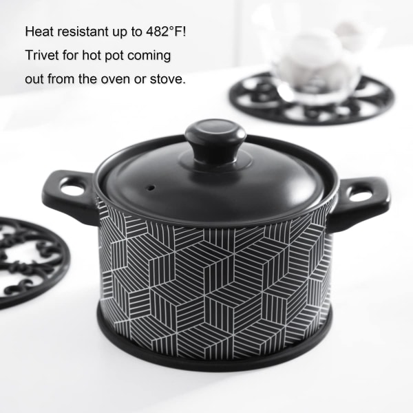 Tekande køkkenbordskive - skridsikkert varmebestandigt moderne køkken hotpad gryde og bageplade sort bordskånesæt med 3