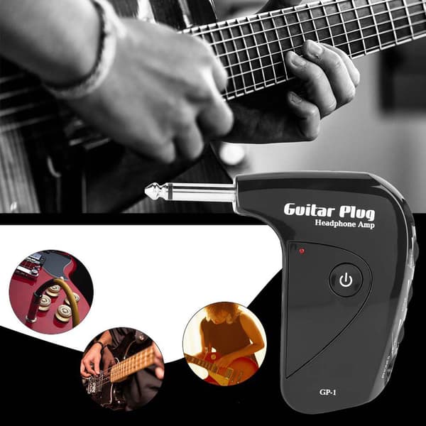 Mini Portabel Gitarrhörlursförstärkare med Klassisk Brittisk Distorsionseffekt