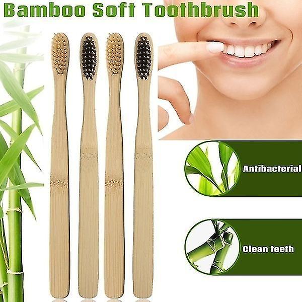 30-pack naturlig bambu kol tandborste Mjuk resor