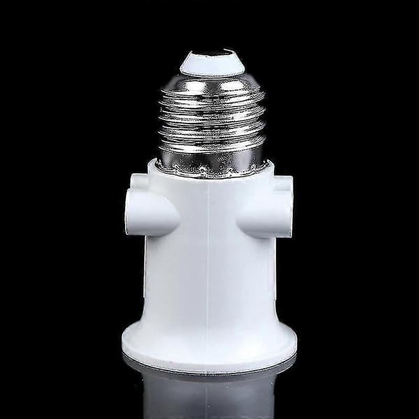 AC 100-240V E27 Pære Adapter Lampeholder Base Sokkel Konvertering Med EU Plugg 1st Vit
