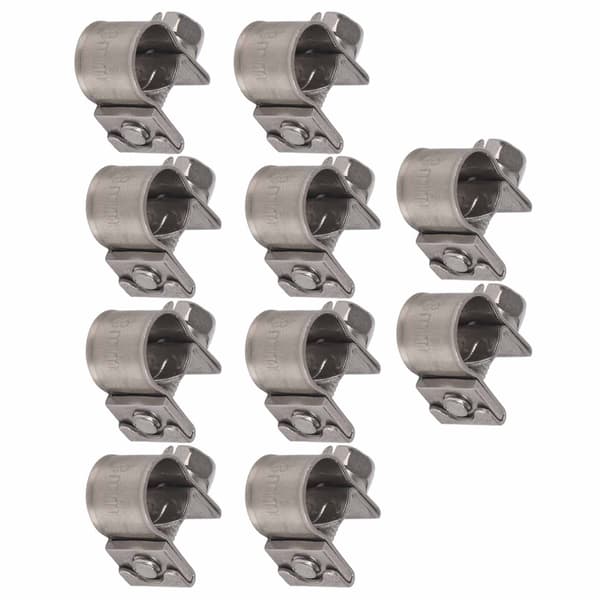 Mini drivstoffslangeklemmer i rustfritt stål, sortiment 10-pakning 6 mm til 20 mm