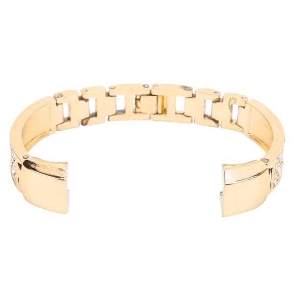 Rustfrit stål dame krystal indlægsarmbånd armbånd Fitbit guld tilbehør