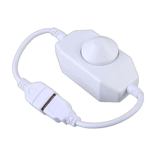 DC5V USB LED Dimmer Forlenger Hastighetsregulator Brytere Strømkabel Kontroller White 0.06