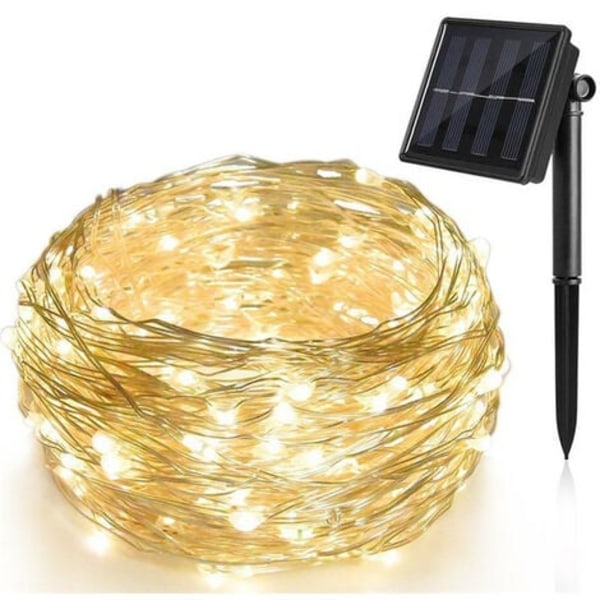 Solar String Lights, 20M 200 LED Outdoor Solar String Lights, 8 mønstre vanntett kobbertråd dekorasjon for hage pa