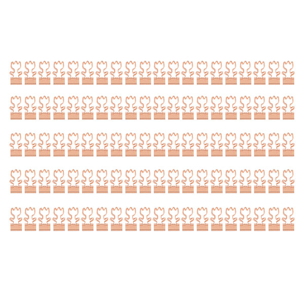 100 st roséguld ihåliga långa svansbindare pappersklämmor - Vacker blomform ihålig brevklämma