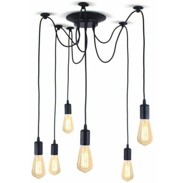 Moderne og retro lysekrone pendellampe, 6 arm pendel lys DIY Creative Justerbar Spider Lysekrone 200CM Vintage C