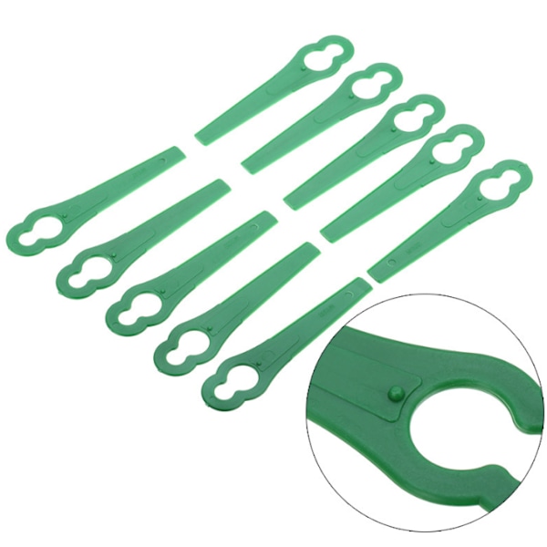 100 stk Plastic Plæneklipper Blade L83 Grønne Blade - Blænde 10*5mm Nøgle Plast Blade Kalebass Form,