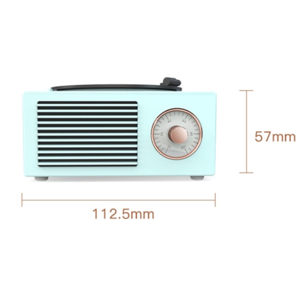 Liten trådløs skrivebordsretro multifunksjonell lyd Bluetooth vinylplatespiller (blå)
