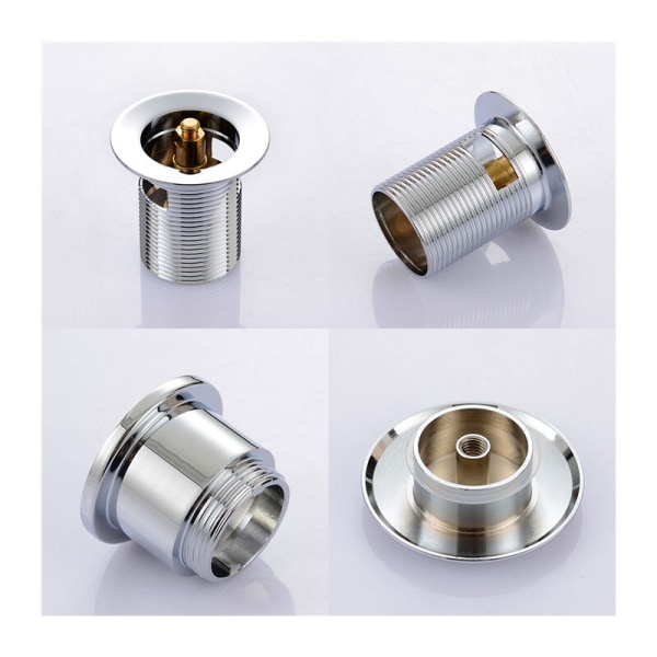 Sink Drain Pop-up Drain med Universal Automatic Overflow i forkrommet kobber Stor Evakuering