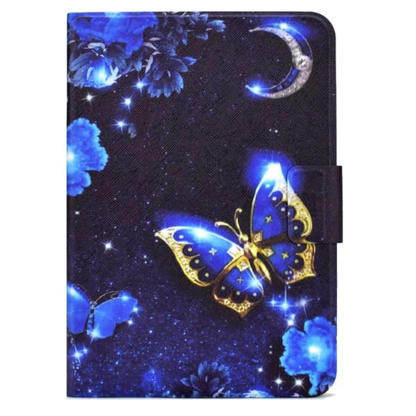 [HT]Apple iPad 10.9 2022 Foldbart Etui Kortholder - Blå Sommerfugl Blue blue
