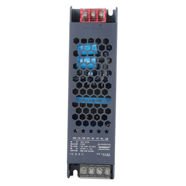 48V 200W LED Driver AC 180 250V 4.16A Magnetisk Transformer Sort Lang Stribe