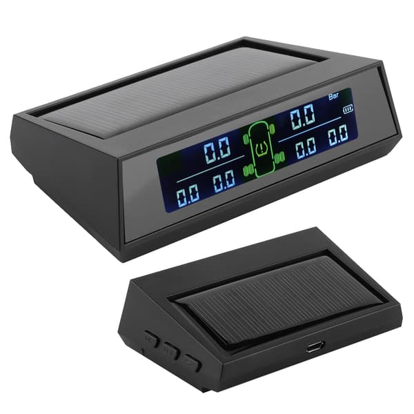 Däcktrycksövervakningssystem Solcellsdriven TPMS-Detektor med LCD 6 Externa Sensorer för Husbil