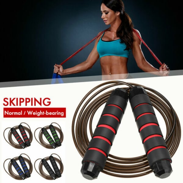 Kugleleje Speed ​​Jump Rope Sport Sjippetov Indendørs udendørs fitnessudstyr (sort, kuglelejer Speed ​​Rope)