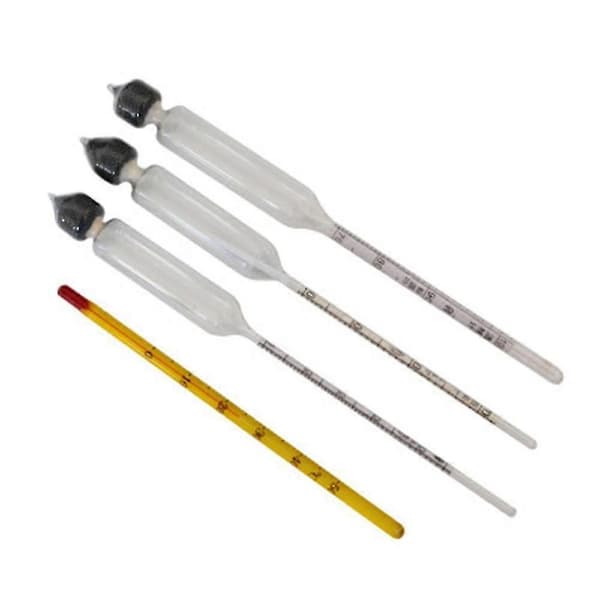 3-pack 0-100% Hydrometer Alkoholmätare Testset Alkoholkoncentrationsmätare + Termometer kk