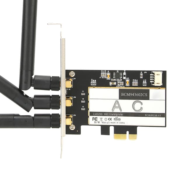 Trådløst kort 802.11AC WiFi + til Bluetooth 4.0 Desktop WLAN-kort PCI E + 3 Antenne BCM943602CS