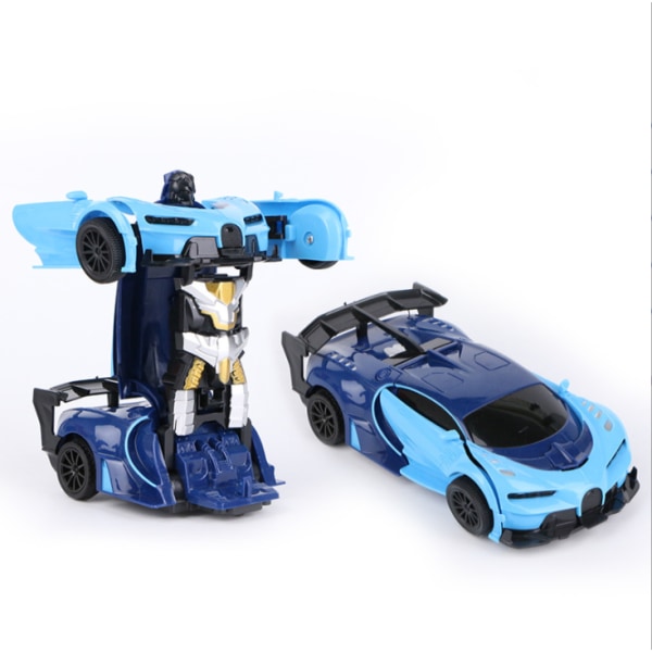 Transformer Legetøjsrobot Bilmodel Elektrisk Fjernbetjening Legetøjsbil (Himmelblå)