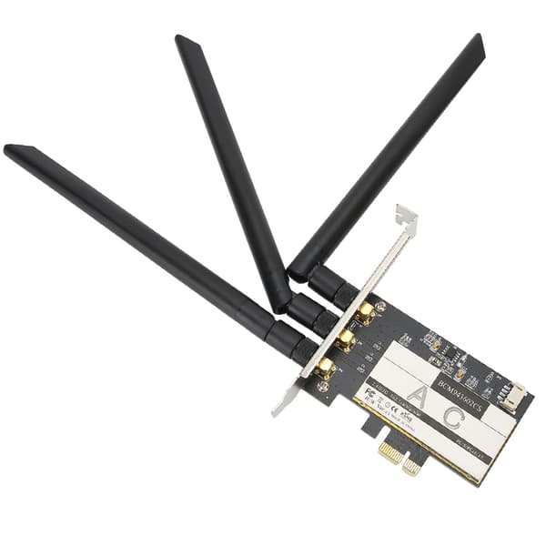 Trådløst kort 802.11AC WiFi + til Bluetooth 4.0 Desktop WLAN-kort PCI E + 3 Antenne BCM943602CS