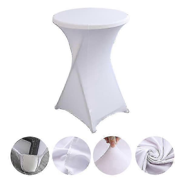 Rundt stretch-bordtrekk til arrangementer, spandex sort 80x110cm white