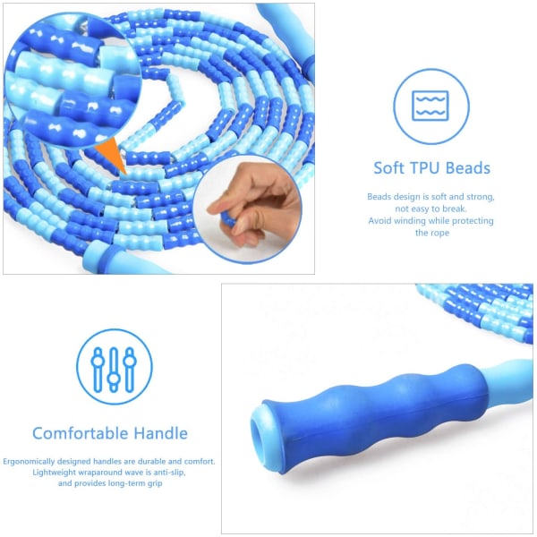Tangle Free Jump Rope Bløde Perler Justerbar Segment hard beads