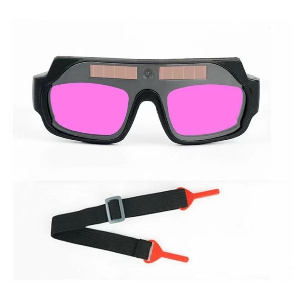 Svejsebriller, Maske Solar Powered Auto Darkening Svejsebriller Briller med justerbare strenge, anti-dug beskyttelsesbriller hjelm（1 sæt）,