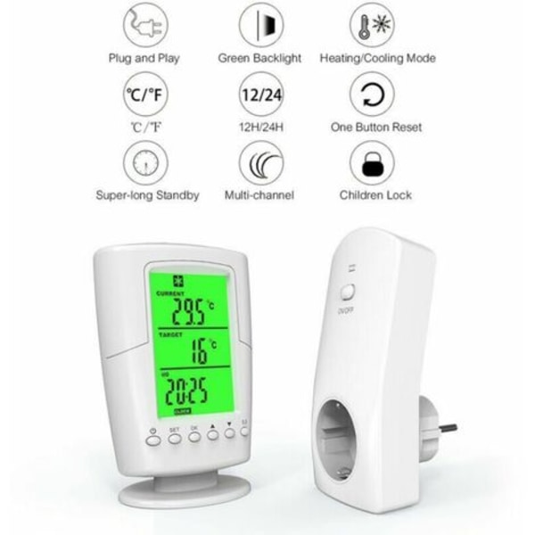Programmerbart trådlöst termostatuttag smart hushållstermostat temperaturisolering timing kontrolltermostat