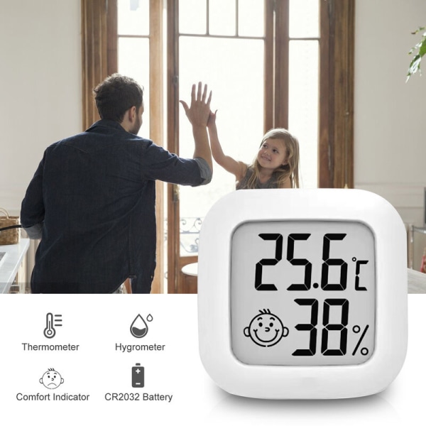 Mini elektronisk digital temperatur- og fugtighedsmåler Intelligent APP-forbindelse (hvid ℃)