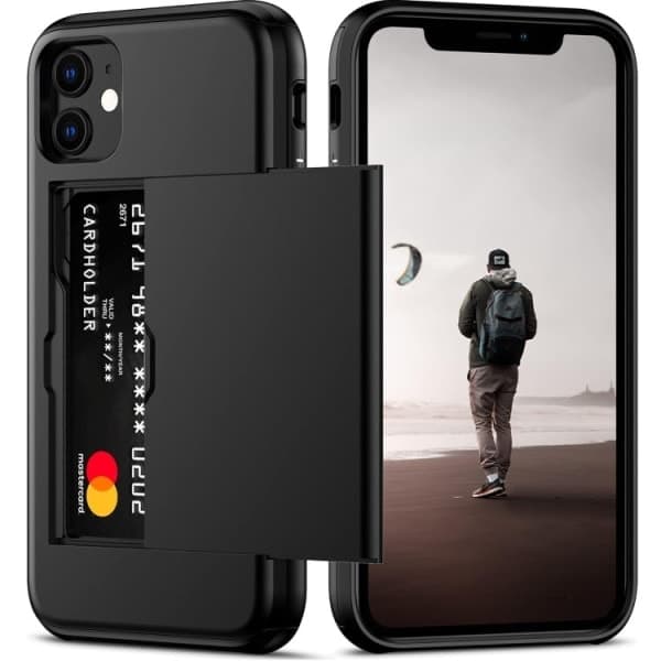 iPhone 11 - Cover med kortplads Solid® Ekstra forstærket Sort Apple iPhone 11[ht]