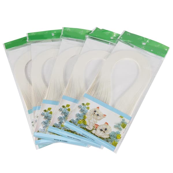 DIY Quilling Pappersremsor 600 Stycken 3mm Bredd Elfenben Vit Hantverkspapper