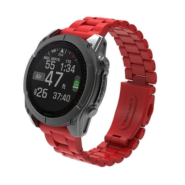 Til Garmin Fenix 8 43mm/Descent MK3 43mm Urrem 20mm Plast 3-perle Håndledsrem Multicolor Red