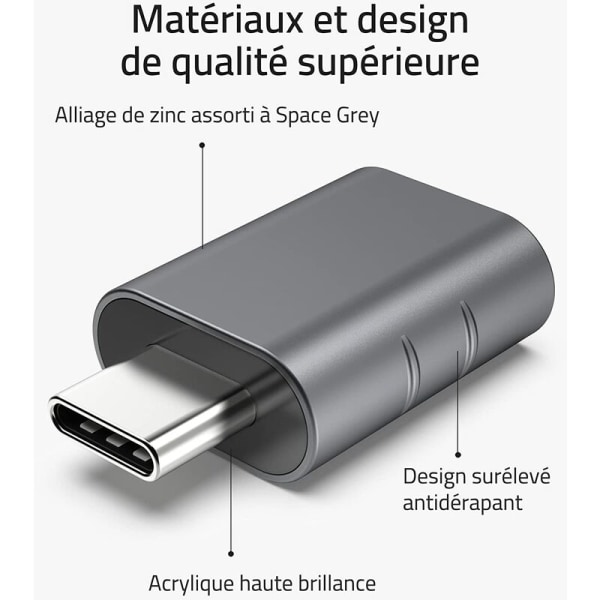 USB C til USB Adapter 2 Pakke USB C Han til USB3 Hun Adapter, USB C Adapter Kompatibel med MacBook Pro/Air 2021 iMac i
