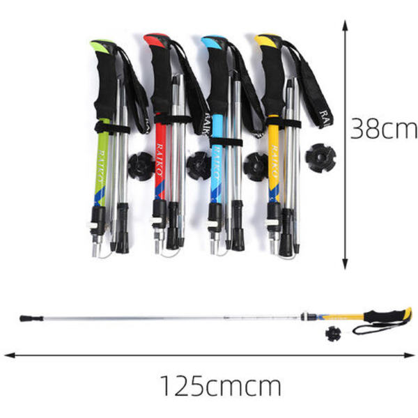 Vandrestave i aluminiumslegering, justerbare 38-125 cm og lukning af gummipude til trekkingkonditionering