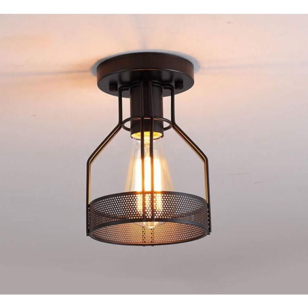 Industriel loftslampe E27 LED lys pendel uden lyskilde, gang gang indgang altan jern art