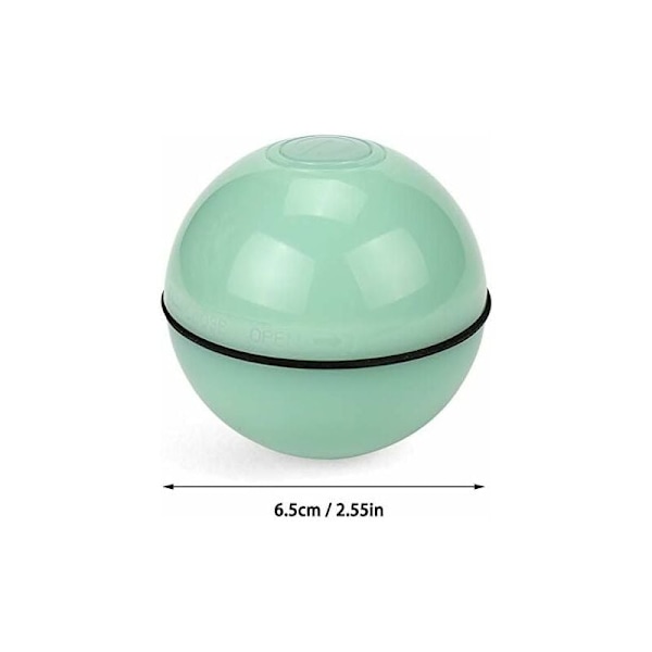 Grön diameter 6,4 cm LED elektrisk rolig kattbollleksak USB laddning Automatisk riktningsändring Smart kul kattleksak