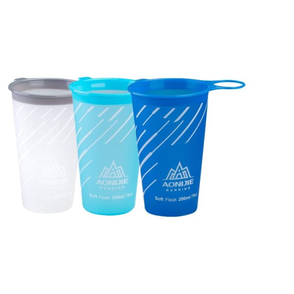 Sportsmykt vannflaske Plast Ferskvannsbeger Sammenleggbar Off-Road rennende vannkopp (safirblå) 200ML