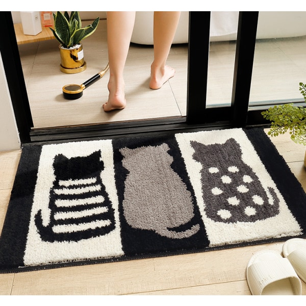 45*65cm svart och vit absorberande golvmatta för kattbad,