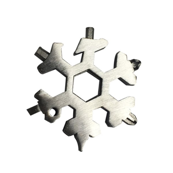 18 in 1 Amazing Snowflake monitoimityökalu Helppokäyttöinen Combo ruostumattomasta teräksestä Kompakti kannettava ulkotyökalu Isänpäivä joulu