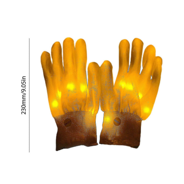 Led Blinkende Handsker Glød 7 Modes Lyser Fingerbelysning Dans Rave Party Børn Yellow