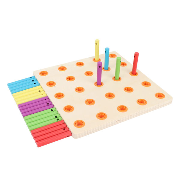 Træ Geoboard: Hånd-øje-koordination og sensorisk træning legetøj til børn 36+ måneder - Sikker træ matematisk array blok
