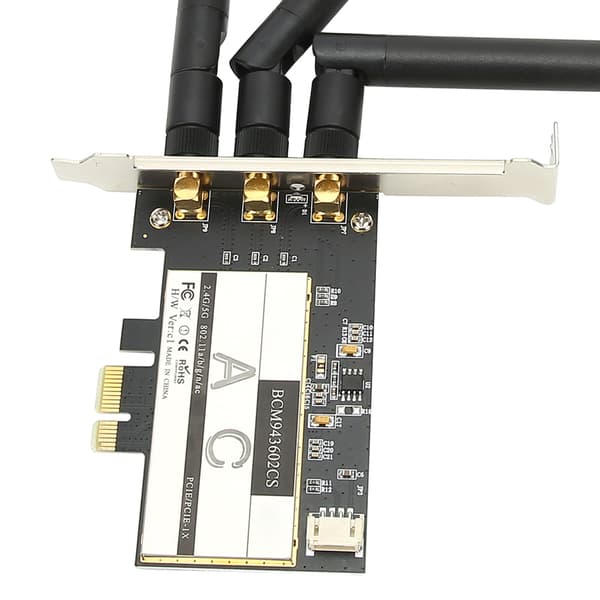 Trådløst kort 802.11AC WiFi + for Bluetooth 4.0 Desktop WLAN-kort PCI E + 3 Antenne BCM943602CS