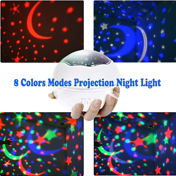 Ball Star projektorlampe (hvid),