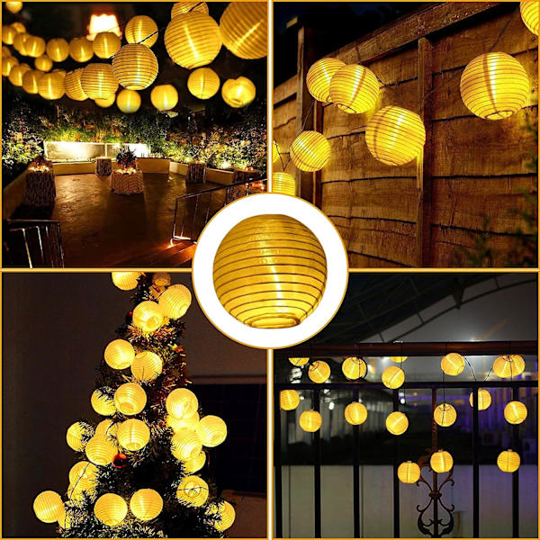 Soldrivna LED-slingor, IP65 vattentät 30LED-lykta LED Garland Garden, inomhus och utomhus, lämplig för del