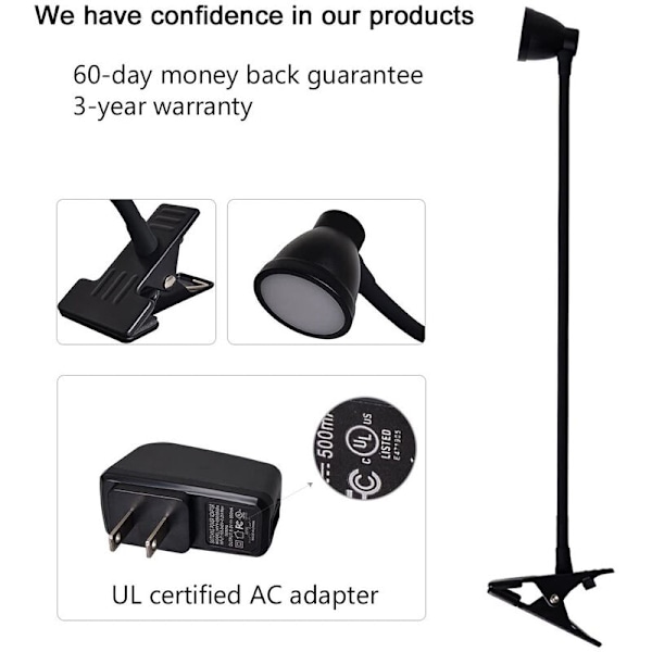 Medium 1 stykker stue soveværelse øjenbeskyttelse led clips lampe usb clip bordlampe læse og lære fylde lys led